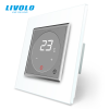 LIVOLO C7TMSW LIVOLO érintős hőmérséklet kapcsoló, termosztát, 250V 16A, ezüst-fehér kristályüveg