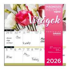 Lizzy Trade Kft. Bizományos Lizzy Hűtőmágneses naptár 2 heti 2026 Virágok határidőnapló