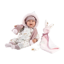 Llorens 74030 New Born - élethű játékbaba hangokkal és puha szövet testtel - 42 cm élethű baba