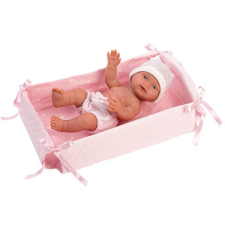 Llorens : Bebita 26 cm-es kislány baba kisággyal baba