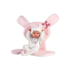 Llorens : Bimba 35cm-es baba rózsaszín nyuszis hálózsákkal kreatív és készségfejlesztő