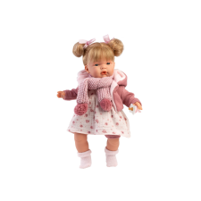 Llorens : Joelle 38cm-es baba hanggal kötött kabátban sállal kreatív és készségfejlesztő