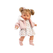Llorens : Joelle 38cm-es baba hanggal virág mintás ruhában baba
