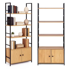 Loft állópolc szekrénnyel, 4 MDF polclap, fém váz, 58×144 cm bútor