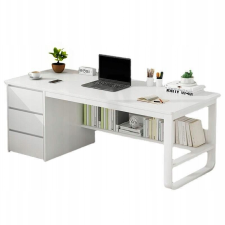  Loft számítógépes íróasztal fehér 3 polcos skandináv modern 100 cm íróasztal