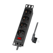 LogiLink 10" PDU 4 utas német aljzat, kapcsolóval hosszabbító, elosztó
