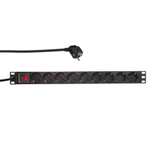 LogiLink 19" PDU 9-es CEE 7/3, kapcsolóval hosszabbító, elosztó
