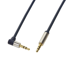 LogiLink 3.5mm Jack M - 3.5mm Jack (90°) M Audiokábel 1.5m Kék kábel és adapter