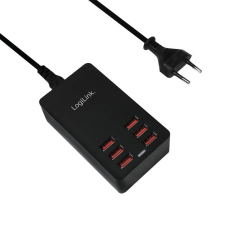 LogiLink 6xUSB-A hálózati adapter fekete (PA0139) (PA0139) mobiltelefon kellék