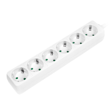 LogiLink Aljzat 6-os, 6x CEE 7/3, 1,5 m, fehér hosszabbító, elosztó