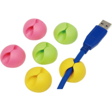 LogiLink - asztali kábelrendező (6db/cs, zöld sárga, pink) - KAB0010 kábel és adapter
