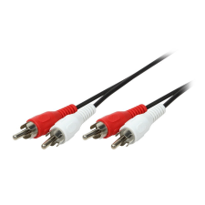 LogiLink Audiokábel, 2x RCA/M 2x RCA/M, fekete, 2,5 m kábel és adapter