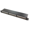 LogiLink Cat.6 Patch Panel 24-port 19" STP, fekete, PrimeLine, 24-port, fekete