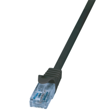 LogiLink CP3013U U/UTP CAT6a Patch kábel 0.25m - Fekete kábel és adapter