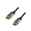 LogiLink displayport kábel, dp/m-dp/m, 4k/60 hz, alu, fekete/szürke, 1 m