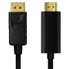 LogiLink DisplayPort kábel, DP/M-HDMI-A/M, 4K/30 Hz, fekete, 2 m
