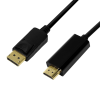 LogiLink DisplayPort kábel, DP/M-HDMI-A/M, 4K/30 Hz, fekete, 5 m