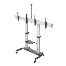 LogiLink Dual TV-Monitor görgős állvány, 37-60", állítható magasságú tv állvány és fali konzol