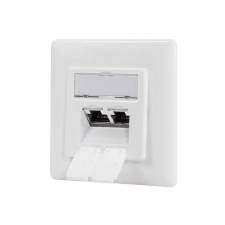 LogiLink fali csatlakozó aljzat 2xRJ45 Cat6 árnyékolt fehér (NP0127) (NP0127) villanyszerelés