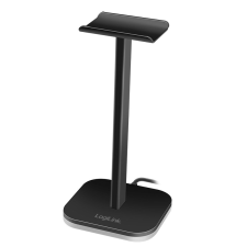 LogiLink Fejhallgató állvány RGB világítással, 225 mm magas, fekete fejhallgató állvány