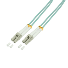 LogiLink Fiber duplex patch kábel, OM3, 50/125 , LC-LC, aqua, 50 m kábel és adapter