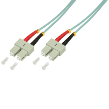 LogiLink Fiber duplex patch kábel, OM3, 50/125 , SC-SC, aqua, 1 m kábel és adapter