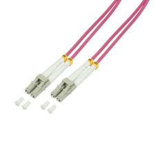 LogiLink Fiber duplex patch kábel, OM4, 50/125 , LC-LC, lila, 15 m kábel és adapter