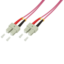 LogiLink Fiber duplex patch kábel, OM4, 50/125 , SC-SC, lila, 20 m kábel és adapter