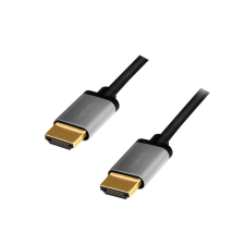 LogiLink HDMI kábel, A/M - A/M, 4K/60 Hz, alu, 5 m kábel és adapter