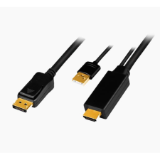 LogiLink HDMI-kábel A/M + USB-A/M-DP/M UHD 4K/30 Hz 2m (CH0091) (CH0091) kábel és adapter