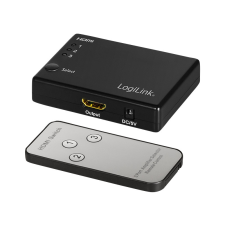 LogiLink HDMI kapcsoló, 3x1 port, 1080p/60 Hz, HDCP, CEC, RC kábel és adapter