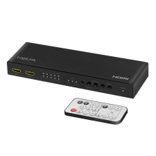 LogiLink HDMI mátrix kapcsoló 4x2 portos, 4K/60 Hz, HDR, ARC, RC kábel és adapter