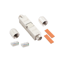 LogiLink Helyszíni összeszerelés Cat.6A kábelcsatlakozó, árnyékolt, csavaros feszültségmentesítő kábel és adapter