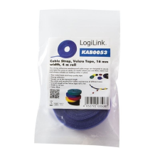 LogiLink KAB0053 tépőzáras kábelkötegelő 4m kék kábel és adapter
