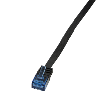 LogiLink KAB LogiLink CF2033U Cat6 U/UTP lapos patch kábel - Fekete - 1m kábel és adapter