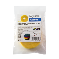 LogiLink - kábelszorító, tépőzaras, 4 m, sárga - KAB0051 kábel és adapter