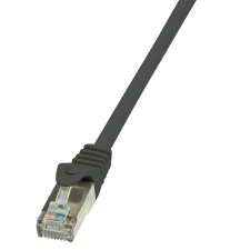 LogiLink Patch kábel Econline, Cat.5e, F/UTP, fekete, 0,5 m kábel és adapter