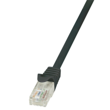 LogiLink patch kábel econline, cat.6, u/utp, fekete, 3 m kábel és adapter