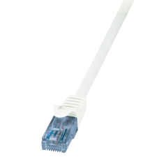 LogiLink Patch kábel Econline, Cat.6A, U/UTP, fehér, 0,25 m kábel és adapter