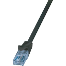 LogiLink patch kábel econline, cat.6a, u/utp, fekete, 7,5 m kábel és adapter
