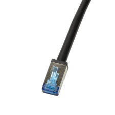 LogiLink Patch kábel, kültéri, Cat.6A, S/FTP, fekete, 1 m - CQ7033S kábel és adapter