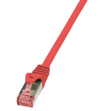 LogiLink Patch kábel PrimeLine, Cat.6, S/FTP, piros, 0,25 m kábel és adapter