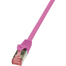 LogiLink Patch kábel PrimeLine, Cat.6, S/FTP, rózsaszín, 0,25 m kábel és adapter