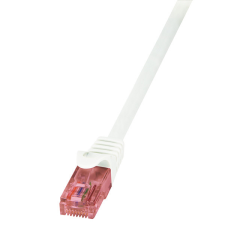 LogiLink Patch kábel PrimeLine, Cat.6, U/UTP, fehér, 0,5 m kábel és adapter