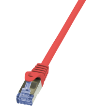 LogiLink Patch kábel PrimeLine, Cat.6A, S/FTP, piros, 0,5 m kábel és adapter