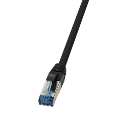 LogiLink Patch kábel, PUR, Cat.6A, S/FTP, fekete, 3 m kábel és adapter