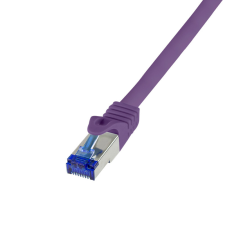 LogiLink Patch kábel Ultraflex, Cat.6A, S/FTP, lila, 0,5 m kábel és adapter
