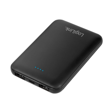 LogiLink Power bank 5000 mAh, 2x USB-A, vékony, fekete napelem