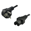 LogiLink Power cord CEE 7/7 (90°) to IEC C15 2m Black