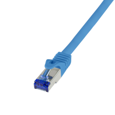 LogiLink S/FTP CAT6a Patch kábel 7.5m Kék kábel és adapter